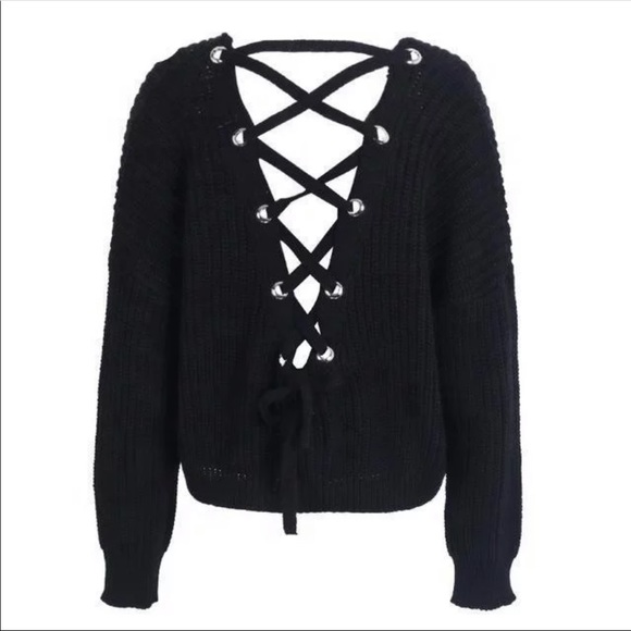 4 left❤️New! Sandy’s chunky knit lace up sweater - Picture 7 of 7